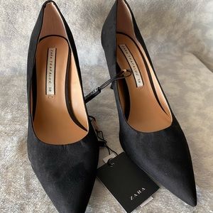 ZARA Black Suede Heels